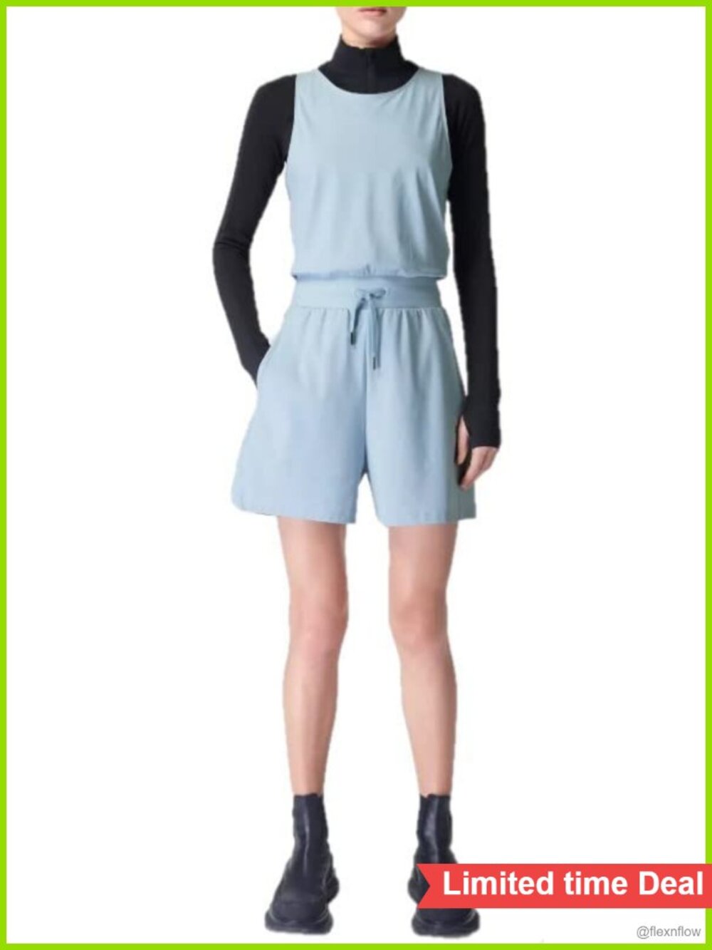 Sweaty Betty Explorer Sweat Wicking Workout Romper Slim Fit Shorts